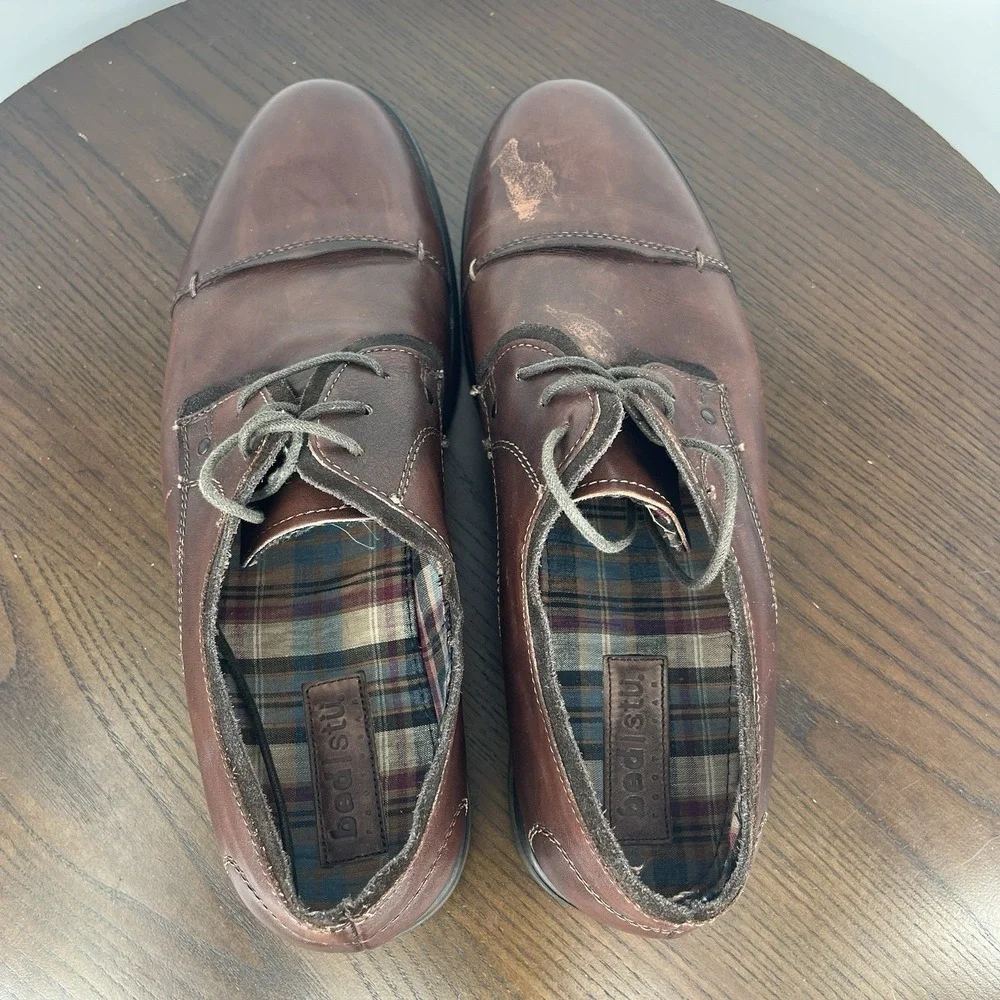 Bed Stu Volstead Oxford Shoes Men's 10.5‎ Brown Leather comfort Cap Toe Lace Up